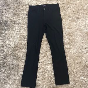 NYDJ black stretch straight leg jeans. Size 6.